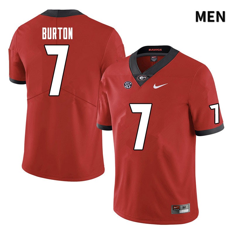 Georgia Bulldogs Men's Jermaine Burton #7 Red Stitched College UGA Football Jersey 23NJ015VX